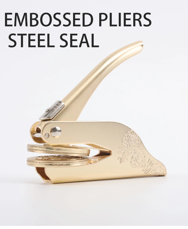 Custom Logo Gold Embossed Seal Wax Seal Stamp Stainless Steel Hand Pliers